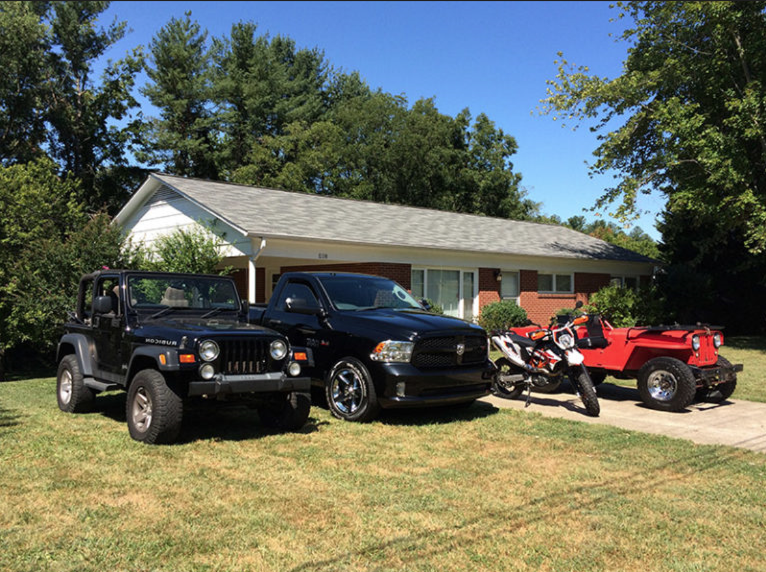 vehicle parked on lawn